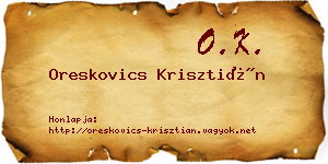 Oreskovics Krisztián névjegykártya